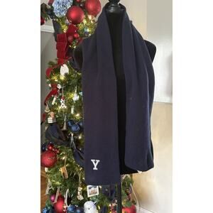 Yale Rugby Winter Scarf - Navy Embroidered 62” x 42.5”, Ivy League Academia